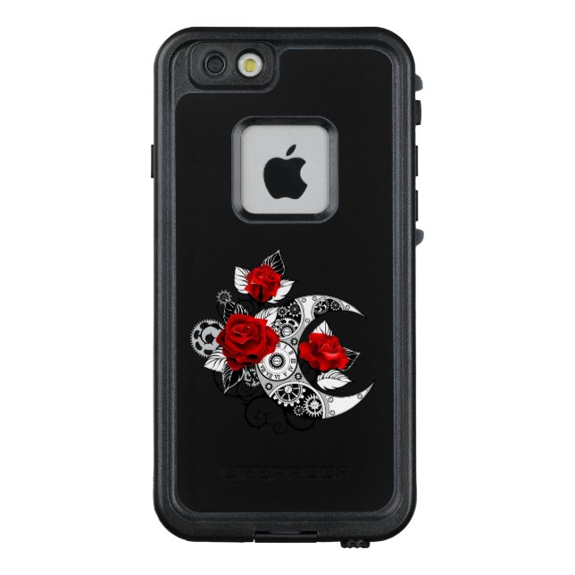 Coque LifeProof Pour iPhone Mechanical Crescent with Red Roses (Dos)