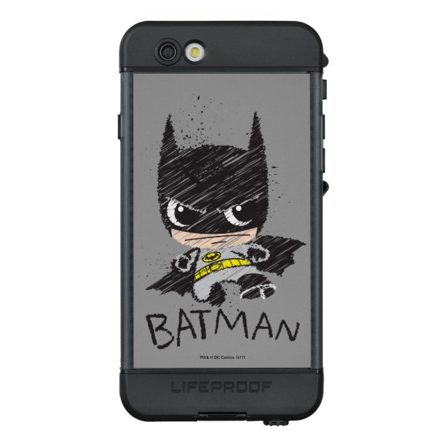 Coque LifeProof Pour iPhone Mini classique Batman Sketch (Dos)