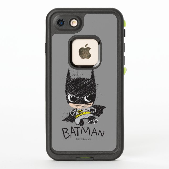 Coque LifeProof Pour iPhone Mini classique Batman Sketch (Dos)