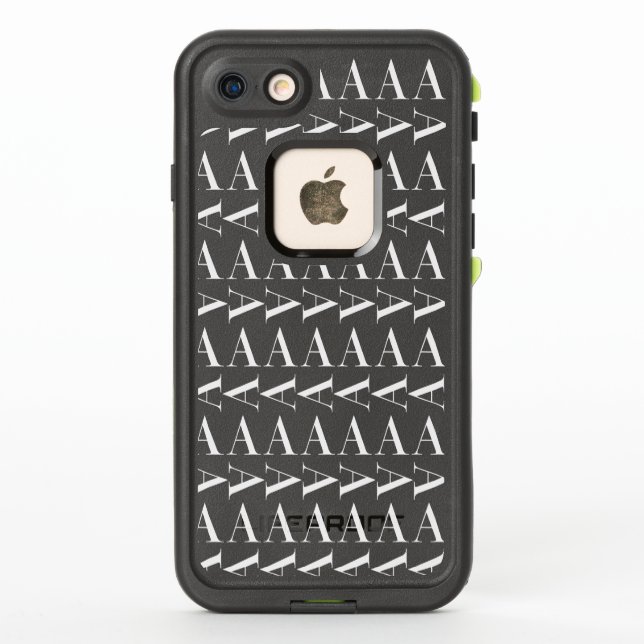 Coque LifeProof Pour iPhone Monogramme Lettre initiale A, Choisir la couleur A (Dos)