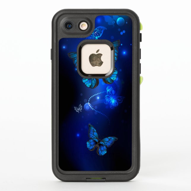 Coque LifeProof Pour iPhone Morpho Butterfly in the Dark Background (Dos)
