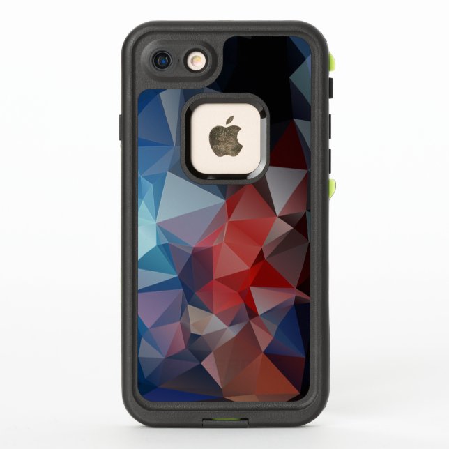 Coque LifeProof Pour iPhone Motif Abstrait de pyramide bleu vif (Dos)