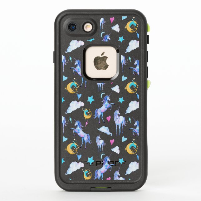 Coque LifeProof Pour iPhone Motif d'aquarelle magique Unicorn Design Imaginair (Dos)