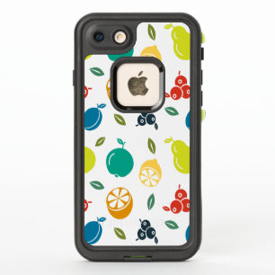 Motif de fruits, prune, orange, citron, poire, pom