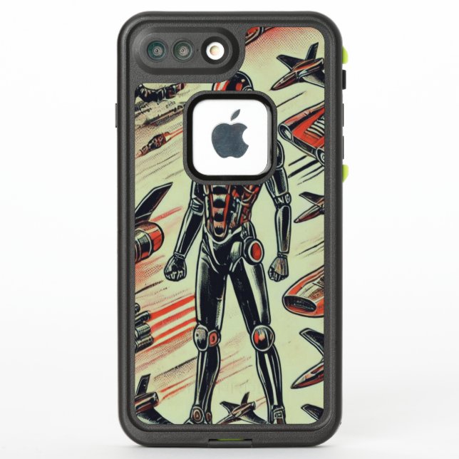 Coque LifeProof Pour iPhone Motif de robot humanoïde futuriste | Robotique IA  (Dos)