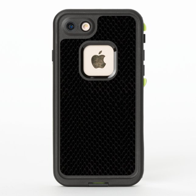 Coque LifeProof Pour iPhone Motif des échelles de peau de serpent noir (Dos)