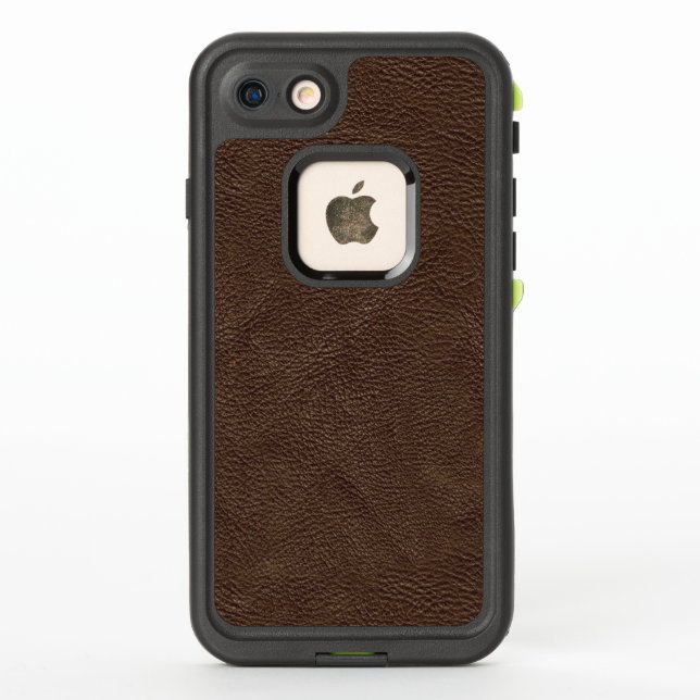 Coque LifeProof Pour iPhone Motif en cuir texturé Brown (Dos)