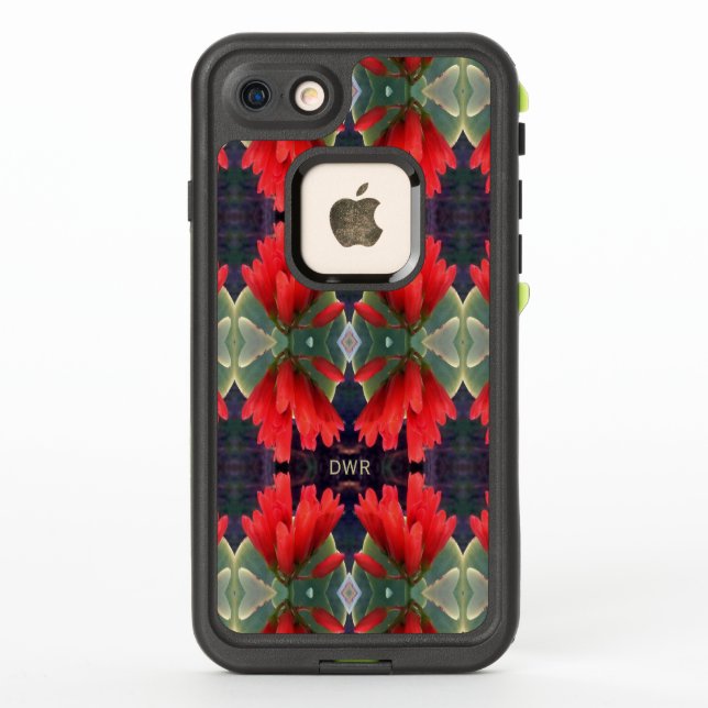 Coque LifeProof Pour iPhone Motif Fleurs Rouges (Dos)