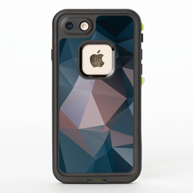 Coque LifeProof Pour iPhone Motif Pyramide Abstrait bleu rose (Dos)