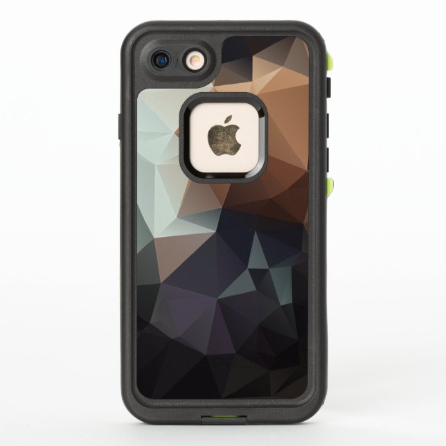 Coque LifeProof Pour iPhone Motif Pyramide Abstrait noir et Brown (Dos)