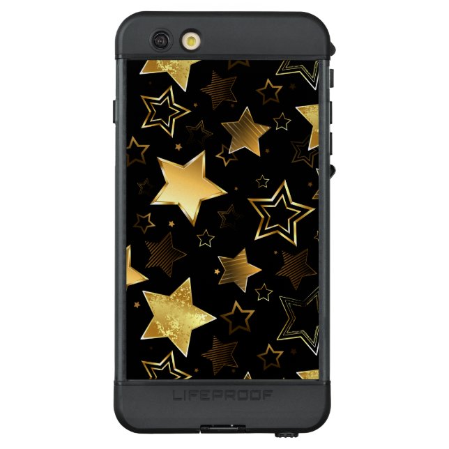 Coque LifeProof Pour iPhone Motif sans couture avec étoiles d'or (Dos)