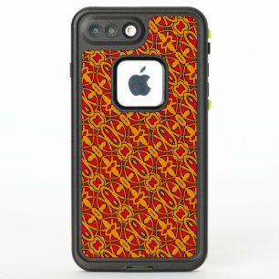 Motif tiré par la main orange et rouge