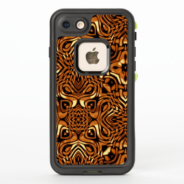 Coque LifeProof Pour iPhone Motif tribal de Swirling d'or (Dos)