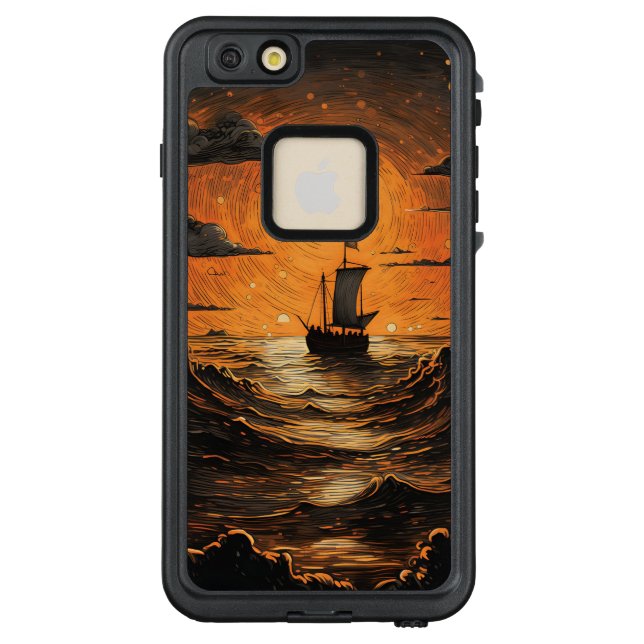 Coque LifeProof Pour iPhone Navire naviguant dans la nuit  (Dos)