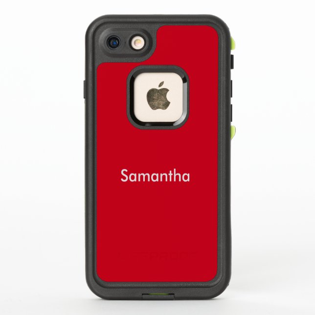 Coque LifeProof Pour iPhone Nom personnel rouge profond (Dos)