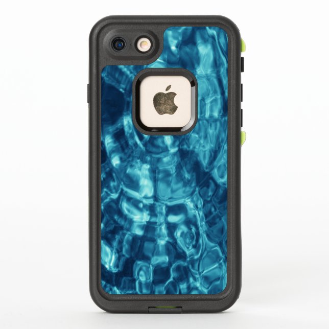 Coque LifeProof Pour iPhone Ondulations abstraites d'eau bleue (Dos)