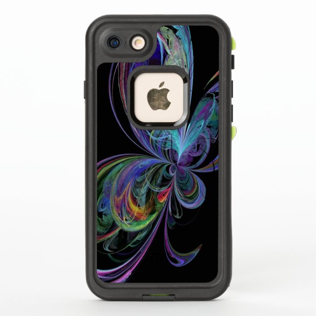 Coque LifeProof Pour iPhone Papillon Abstrait Arc-en-ciel tourbillonnant (Dos)