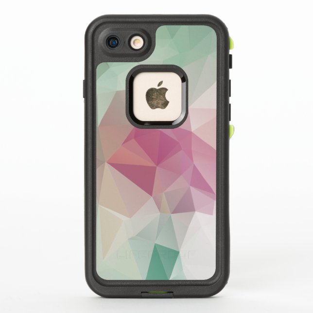 Coque LifeProof Pour iPhone Pastel Pink Vert Doux Abstrait Motif Pyramide (Dos)