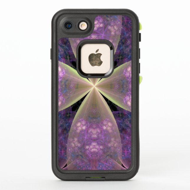Coque LifeProof Pour iPhone Pastel Purple Croix Florale du Christ (Dos)
