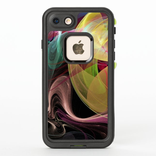 Coque LifeProof Pour iPhone Pastel Swirling Arc-en-ciel Abstrait (Dos)