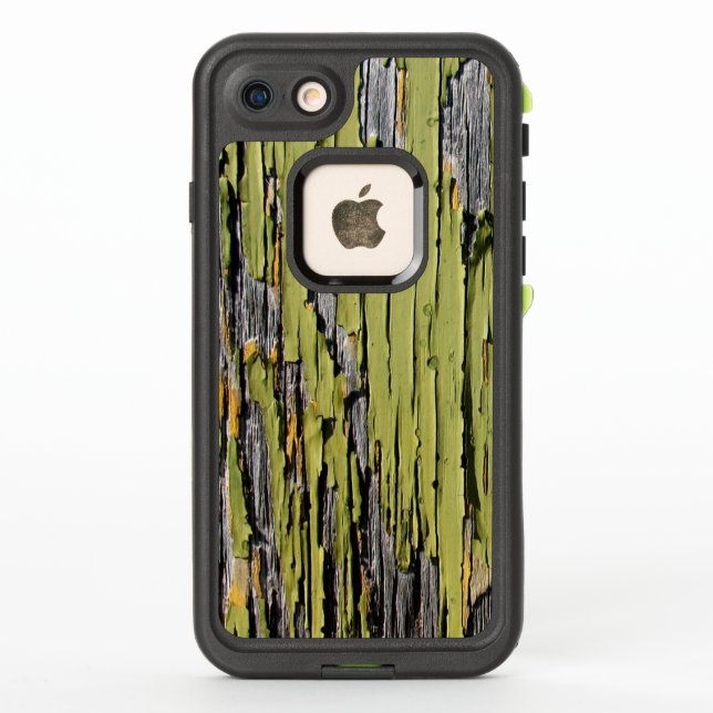 Coque LifeProof Pour iPhone Patiné Green Grange Wood (Dos)