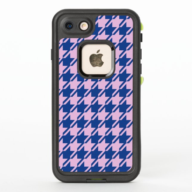 Coque LifeProof Pour iPhone Pied de fond rose+Motif bleu (Dos)
