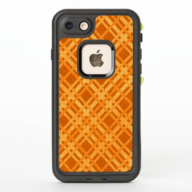 Coque LifeProof Pour iPhone Plaid jaune et orange frais (Dos)