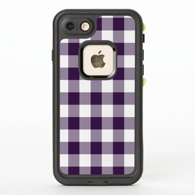 Coque LifeProof Pour iPhone Plaid pourpre et blanc audacieux de Buffalo (Dos)