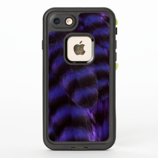 Coque LifeProof Pour iPhone Plumes violettes et noires (Dos)