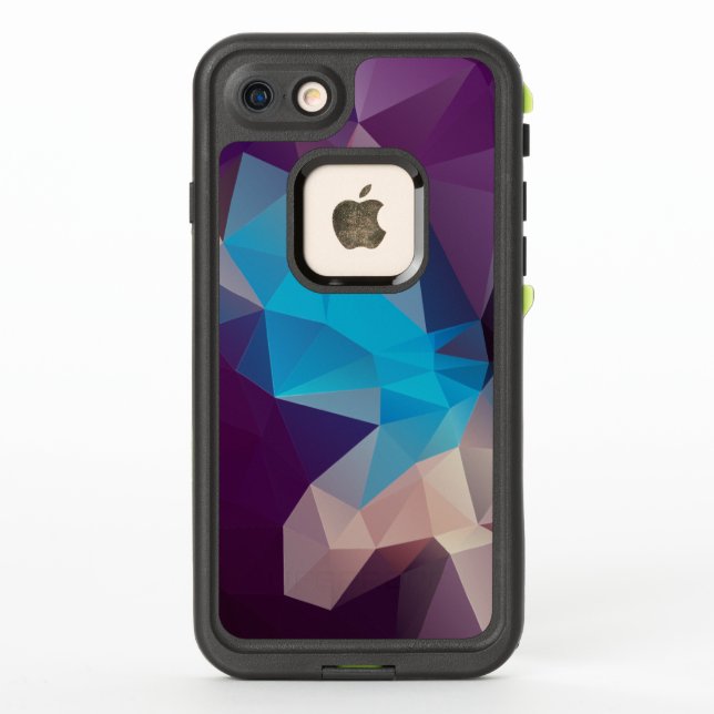 Coque LifeProof Pour iPhone Pyramide Abstraite violette et bleue (Dos)