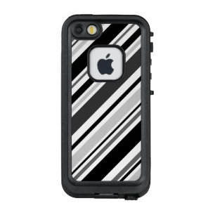 Coque LifeProof FRÄ’ Pour iPhone SE/5/5s Rayures grises, noires, blanches diagonales