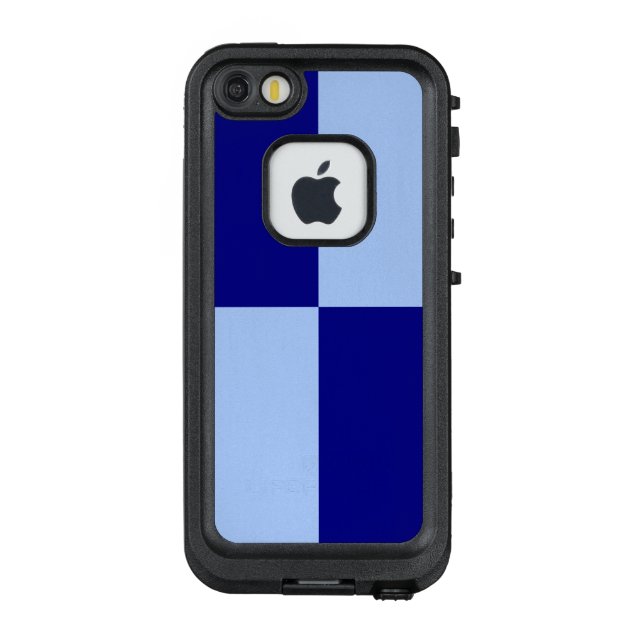 Coque LifeProof Pour iPhone Rectangles légers et bleu-foncé (Dos)