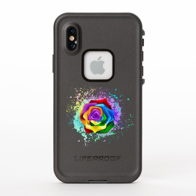 Coque LifeProof Pour iPhone Rose arc-en-ciel coloré (Dos)