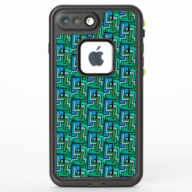 Coque LifeProof Pour iPhone Shapes bleues (Dos)