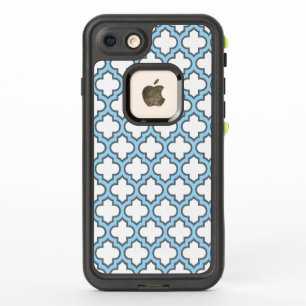 Trellis bleu blanc et bébé, treillis, Quatrefoil