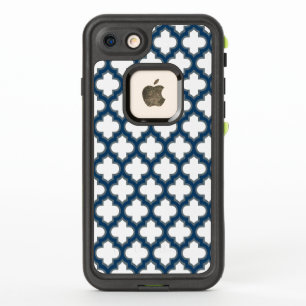 Trellis bleu blanc et marine, treillis, Quatrefoil