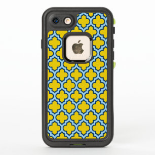 Trellis jaune et bleu bébé, treillis, Quatrefoil