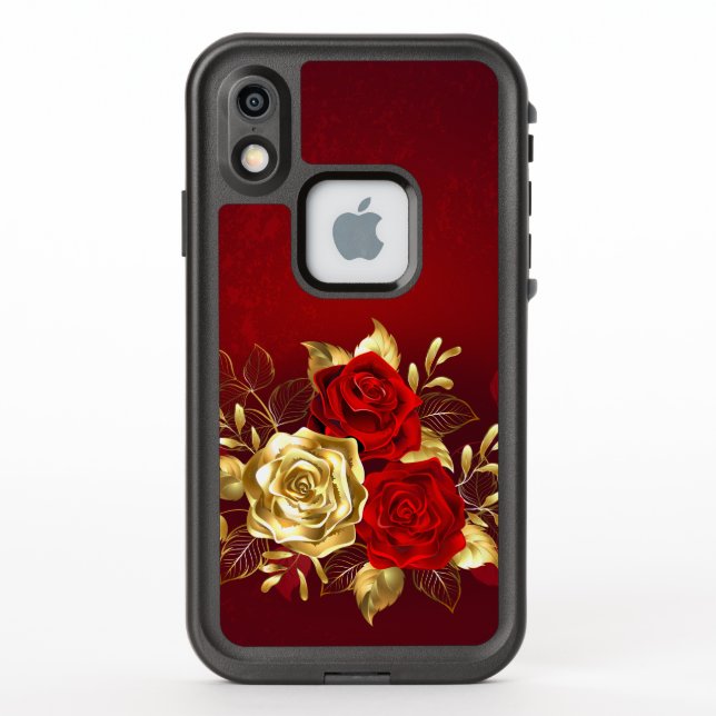 Coque LifeProof Pour iPhone Trois Roses de bijoux (Dos)