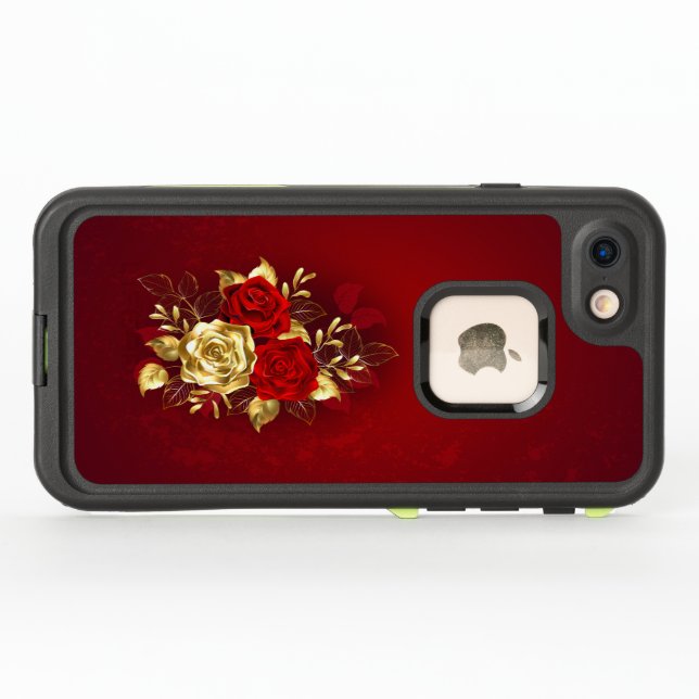 Coque LifeProof Pour iPhone Trois Roses de bijoux (Dos Horizontal)