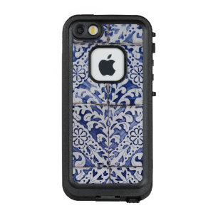Coque LifeProof FRÄ’ Pour iPhone SE/5/5s Tuiles portugaises - Azulejo Floral bleu et blanc