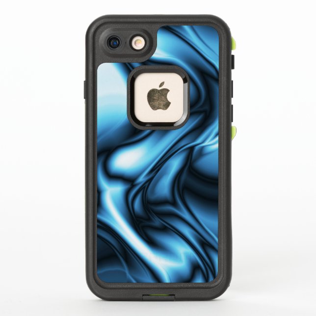 Coque LifeProof Pour iPhone Vague de soie bleue (Dos)