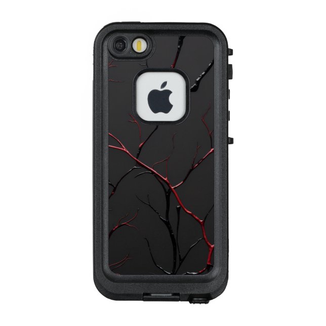 Coque LifeProof Pour iPhone Veines noires et rouges (Dos)