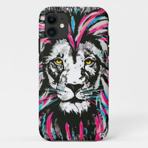 Coque Lion Head iPhone 11   Lion rose bleu
