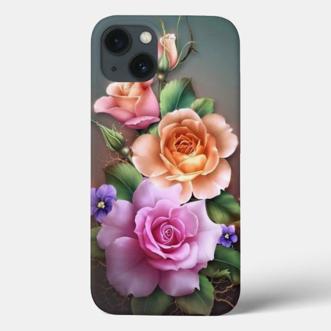 Coque-Mate coque iphone de design floral (Verso)