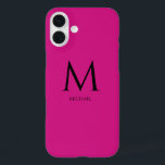 Coque-Mate simple et moderne Monogramme coque ipho<br><div class="desc">Ce coque iPhone 16 allie simplicité et esthétique moderne pour un look élégant et sophistiqué. Conçu pour ceux qui apprécient l'élégance sobre, le design présente un monogramme minimaliste dans une police contemporaine propre, avec le prénom clairement affiché sous le monogramme. La disposition assure une touche personnelle élégante tout en conservant...</div>