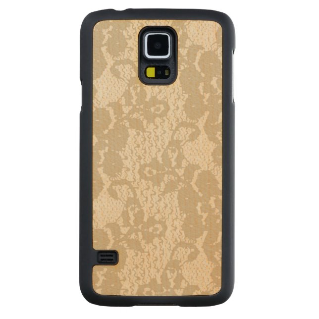 Coque Mince En Érable Galaxy S5 Dentelle beige (Dos)