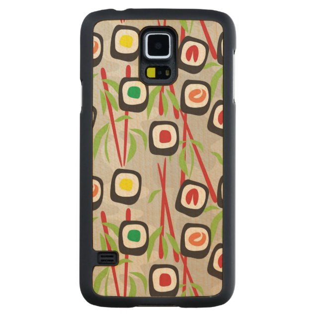 Coque Mince En Érable Galaxy S5 Motif de sushi (Dos)