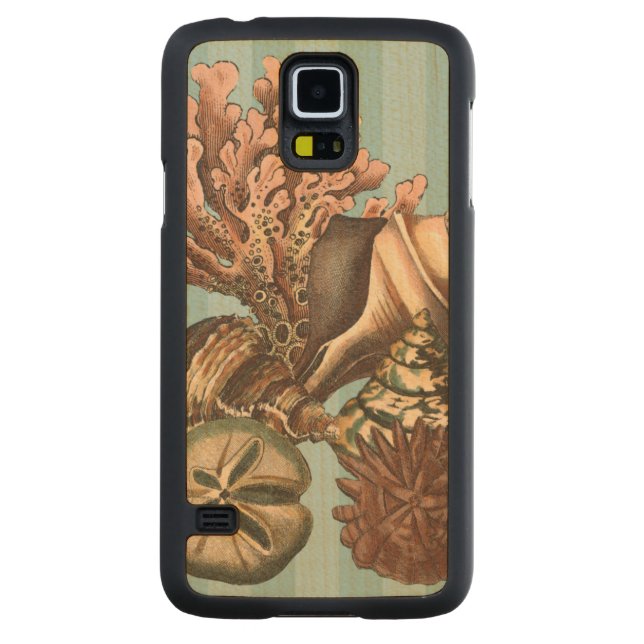 Coque Mince En Érable Galaxy S5 Silhouette Sea Life (Dos)