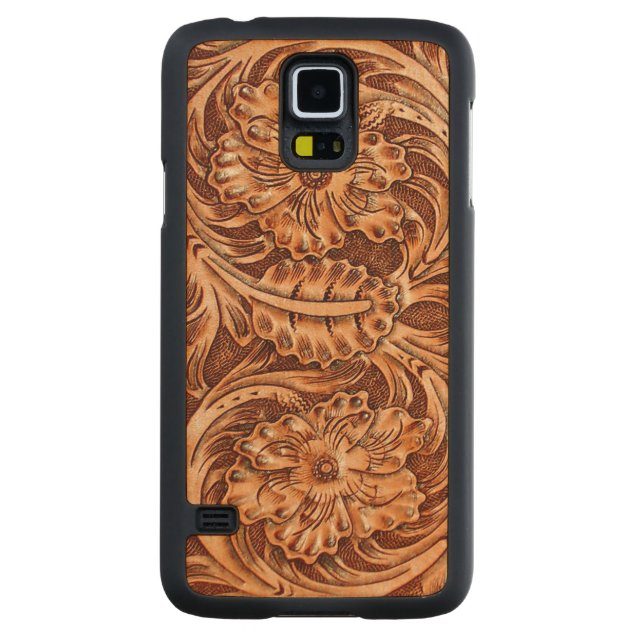 Coque Mince En Érable Galaxy S5 Simili cuir usiné exotique (Dos)