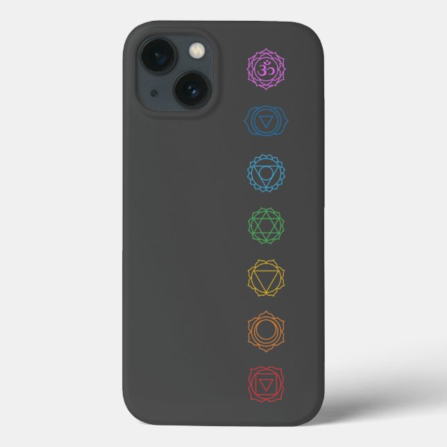 Coque minimaliste de Chakras coque iphone de maté (Verso)